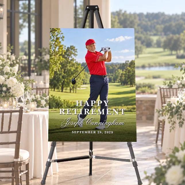 Personalized Photo Retirement Party Easel Sign | Zazzle