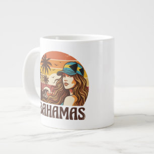 Personalized Photo Retro Bahamas Tropical Beach    Giant Coffee Mug