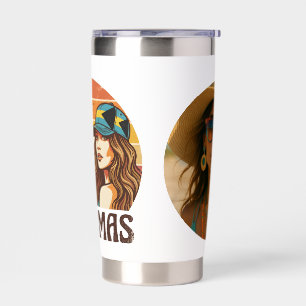 Personalized Photo Retro Bahamas Tropical Beach    Insulated Tumbler