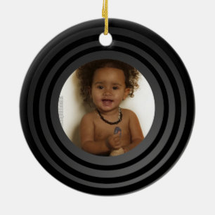 Personalized Photo Retro Vinyl Album Keepsake Ceramic Ornament