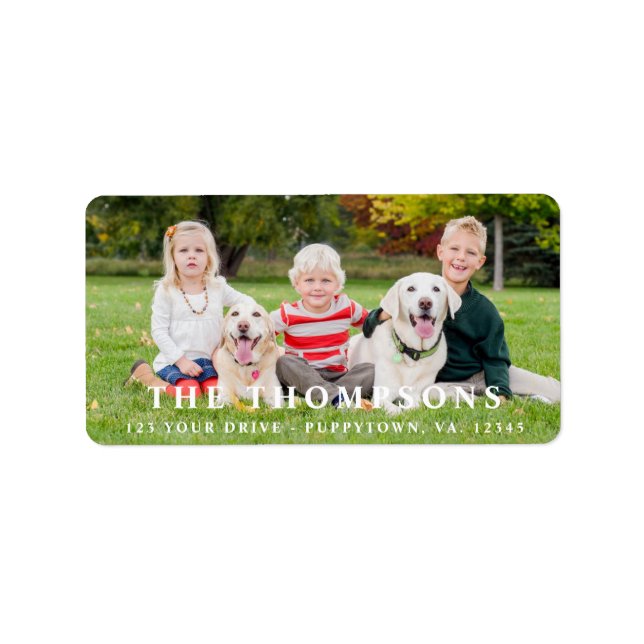 Personalized Photo Return Address Label Modern (Front)