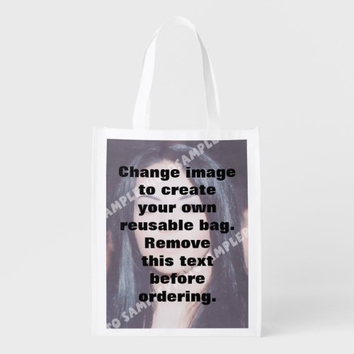 Personalized photo reusable bag Make your own Grocery Bag