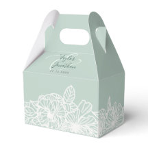 Personalized Photo Sage Green Flowers Chic Wedding