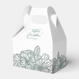 Personalized Photo Sage Green Flowers Nice Wedding Favor Boxes