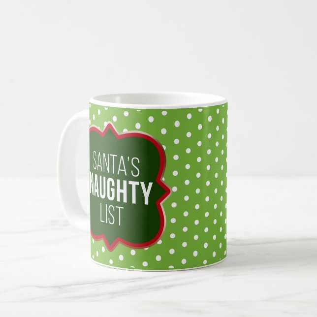Personalized Photo Santa's Naughty List Coffee Mug (Front Left)