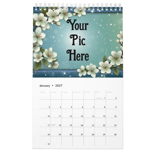 Personalized Photo & Script Calendar (Jan 2027)