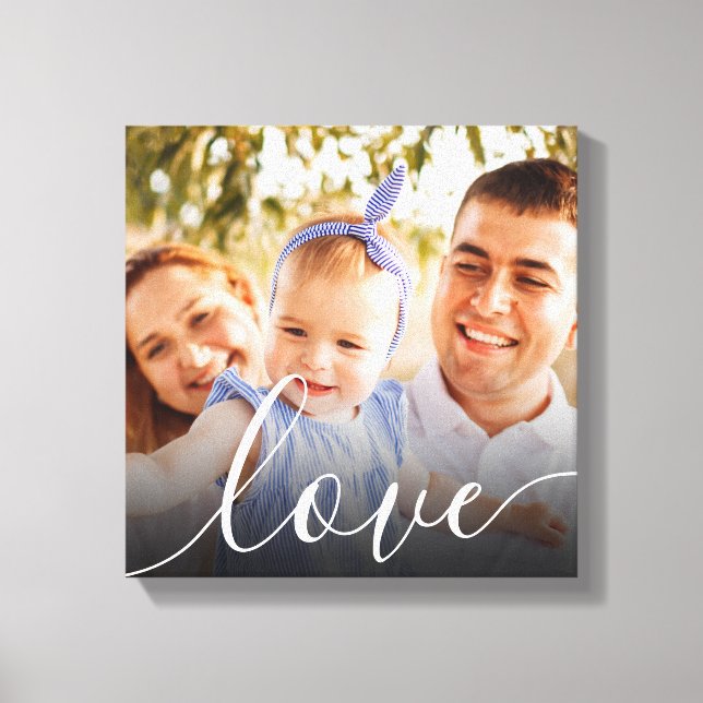 Personalized Photo Script Love Canvas Print (Front)