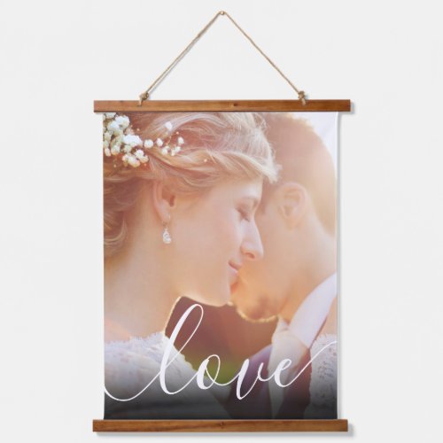 Personalized Photo Script Love Hanging Tapestry