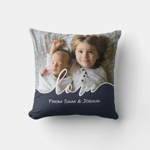 Personalized Photo Script Love Mothers Day Pillow