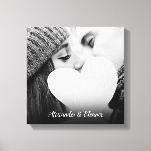 Personalized Photo Script Name Canvas Print
