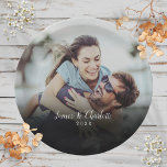 Personalized Photo Script Name Date Paper Plates<br><div class="desc">Personalize with your favorite  photo featuring your names and the year,  creating a unique memory. Designed by Thisisnotme©</div>