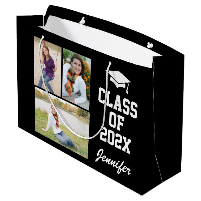 Personalized  Photo Senior Class 2021 Large Gift Bag (Back Angled)