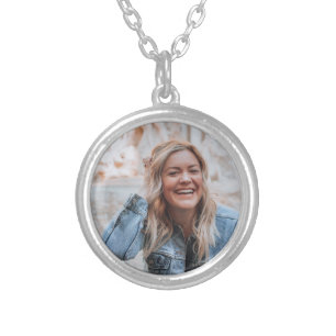 Personalized Photo Silver Plated Necklace