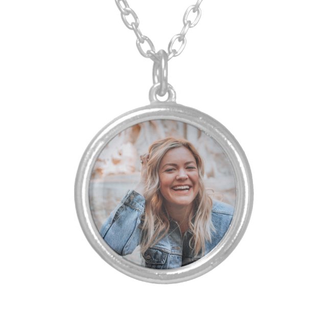 Personalized Photo Silver Plated Necklace (Front)