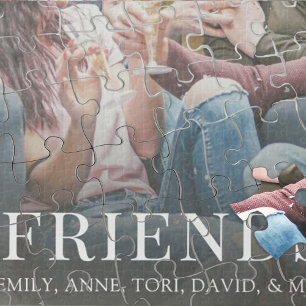 Personalized Photo Simple Modern Friends Custom Jigsaw Puzzle