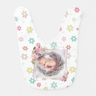 Personalized Photo Snapshot Frames Custom Color Baby Bib