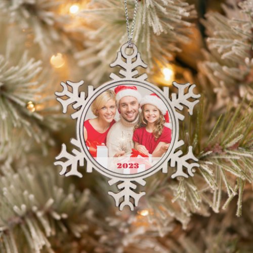 Personalized Photo Snowflake Framed Ornament