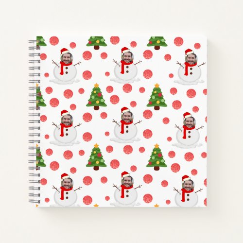 Personalized photo snowman christmas guestbook notebook
