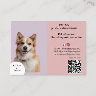 Personalized Photo Social Media Dog Pet Influencer Business Card