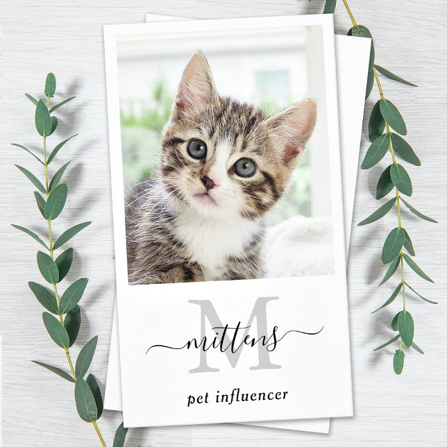 Personalized Photo Social Media Monogram QR Code Business Card (Creator Uploaded)