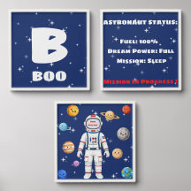 Personalized Photo Space Astronaut Kids Wall Art