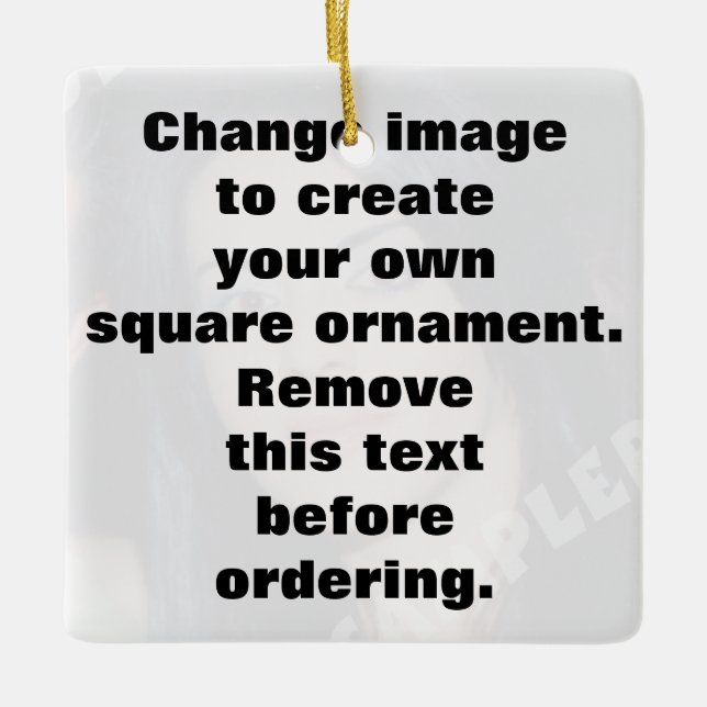 Personalized photo square ornament. Make your own! Ceramic Ornament (Front)