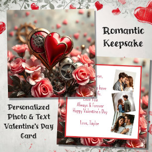 Personalized Photo Steampunk Valentine's Day Card