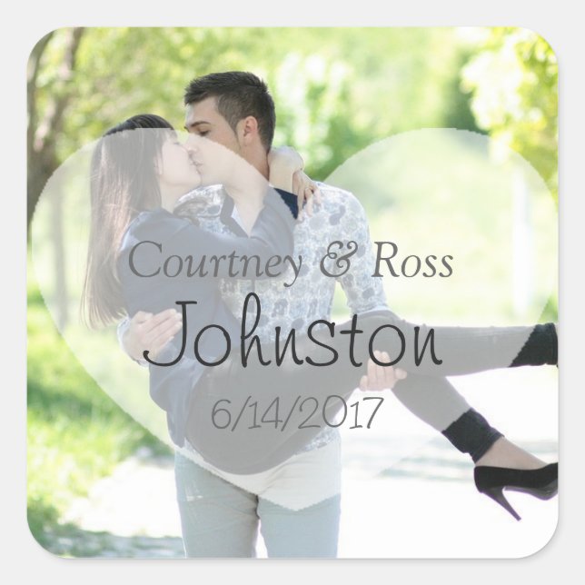Personalized Photo Sticker with Couple's Picture (Front)