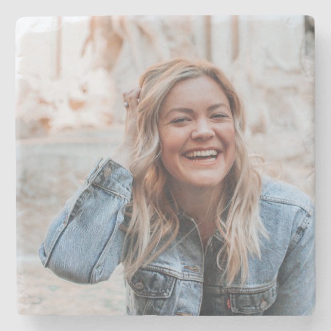 Personalized Photo Stone Coaster (Front)