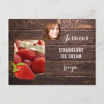 Personalized Photo Strawberry Recipe Postcard by sunnysites at Zazzle
