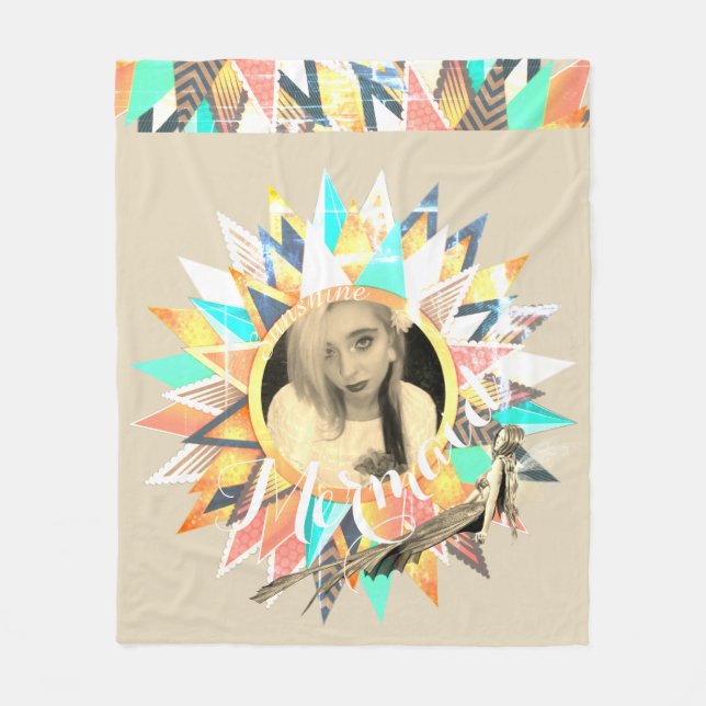 Personalized Photo Sun Frame Blanket Customizable (Front)