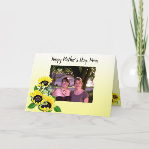 Personalized Photo Sunflowers Happy Mother's Day Card