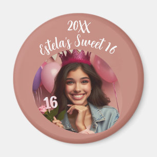 Personalized Photo Sweet 16th Birthday Keepsake Magnet