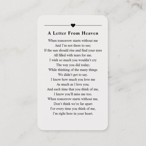 Personalized Photo Sympathy Funeral Memorial Card | Zazzle