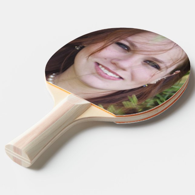 Personalized photo table tennis racket Ping-Pong paddle (Front Angle)