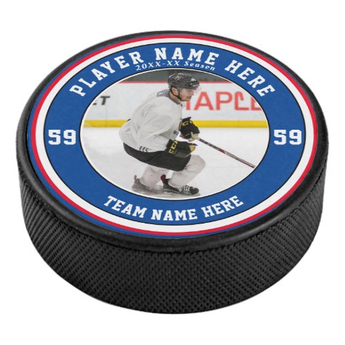 Personalized Photo  Team Ice Hockey Puck