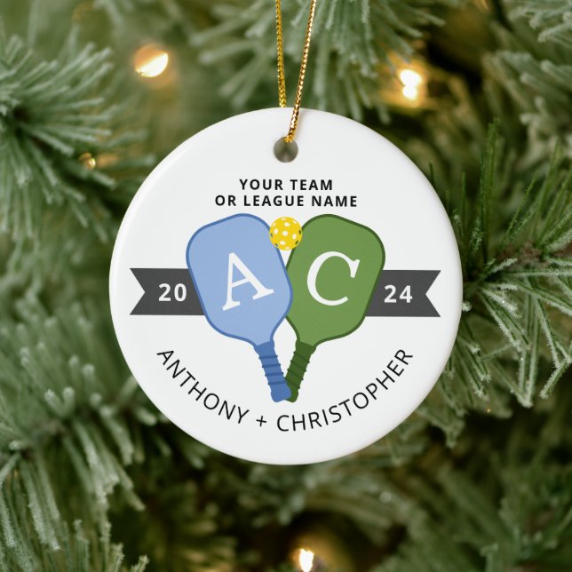 Personalized Photo Team Player Pickleball Ornament (Tree)