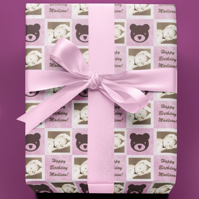 Personalized Photo Teddy Bear Wrapping Paper (Creator Uploaded)