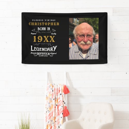 Personalized Photo Template Dad Birthday Legendary Banner