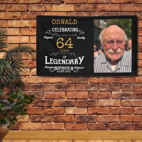 Personalized Photo Template Dad Birthday Legendary Banner