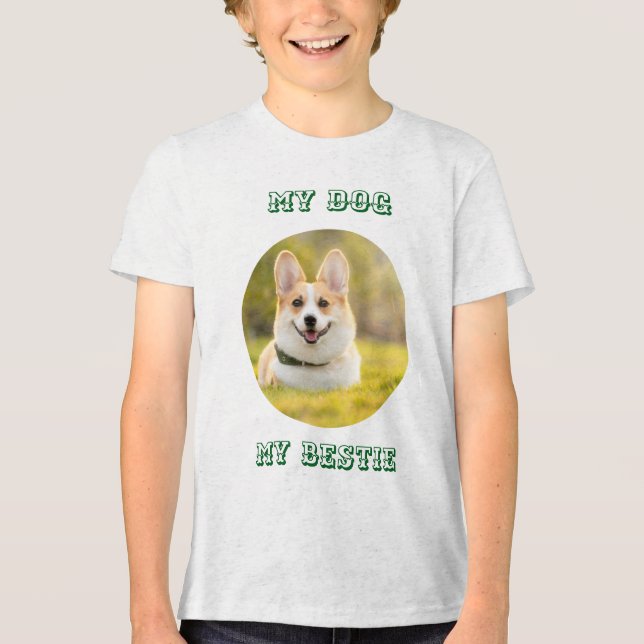 Personalized Photo Template for My Dog - My Best Tri-Blend Shirt (Front)