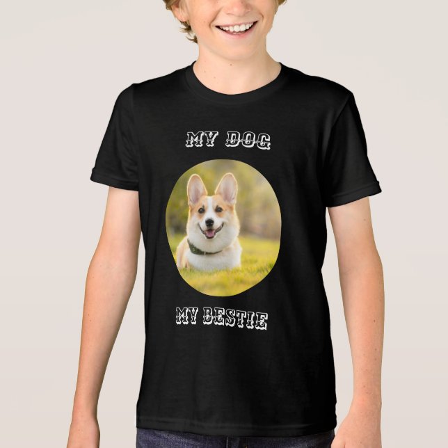 Personalized Photo Template for My Dog - My Best Tri-Blend Shirt (Front)