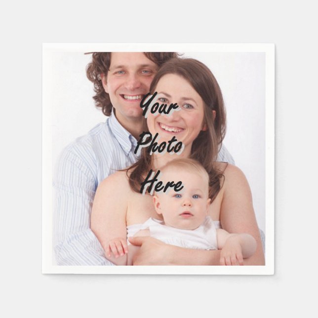 Personalized photo template paper napkins (Front)