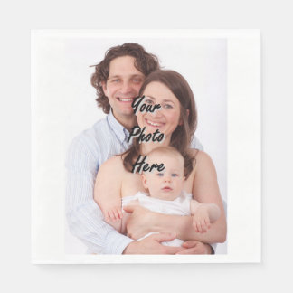 Personalized photo template paper napkins