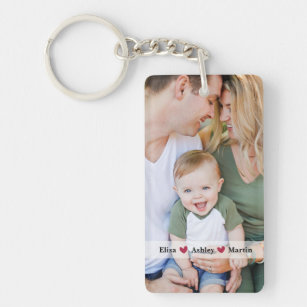 Personalized Photo,Text and Heart Photo Keychain