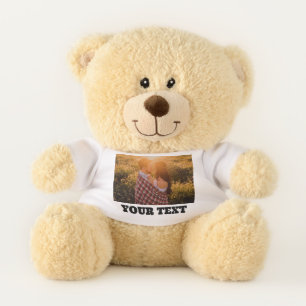 Personalized Photo Text Bear Custom Cute