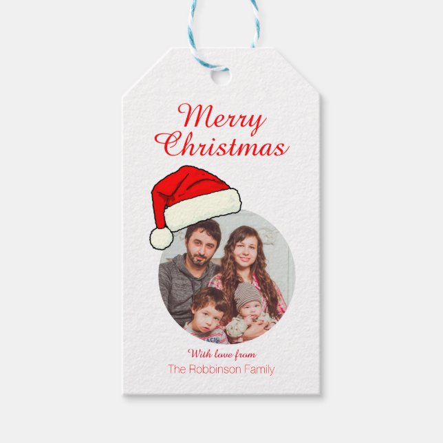 Personalized photo text Christmas Gift Tags (Front)