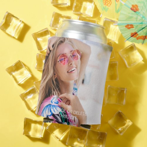 Personalized photo  text custom can cooler