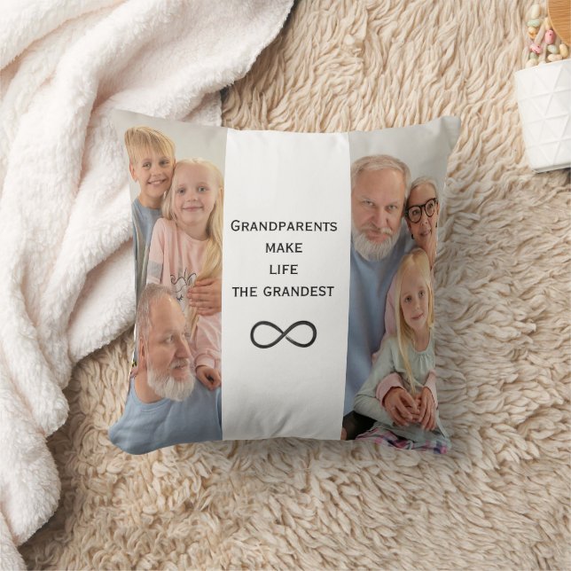 Personalized Photo & Text Grandparents Pillow (Blanket)