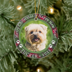 Personalized Photo & Text Pet Christmas Ornament